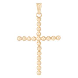 Gold Classics(tm) 10kt. Yellow Gold Polished Beaded Cross Pendant