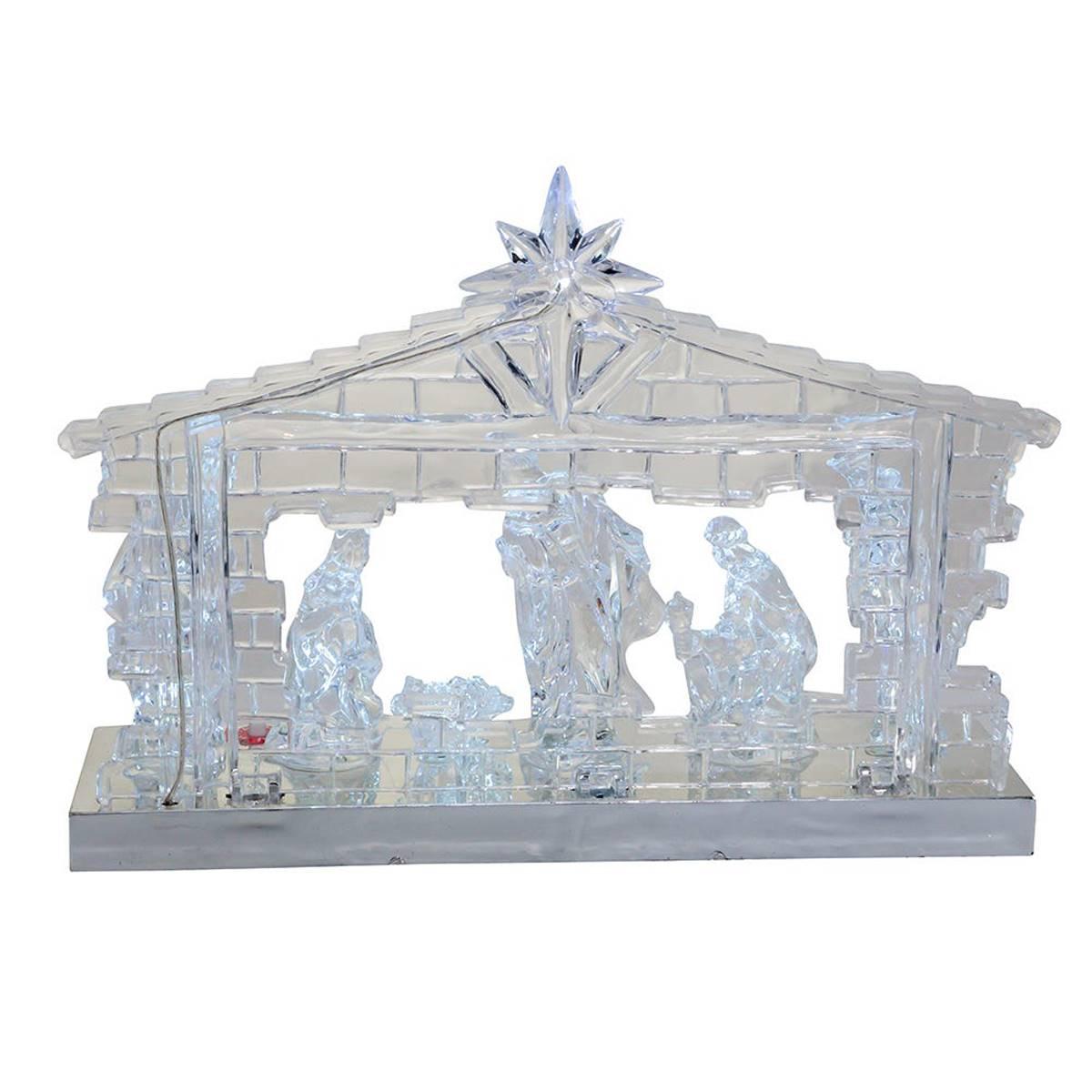 Kurt S. Adler 8.7in. Light-Up LED Musical Nativity Scene