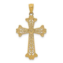 Gold Classics™ 14kt. 18in. Filigree Hearts Cross Pendant Necklace