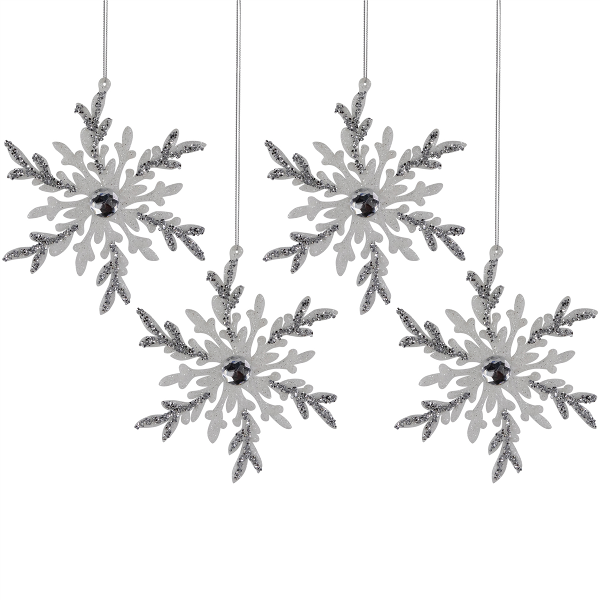 Northlight 4ct. Glitter Snowflakes Christmas Ornaments