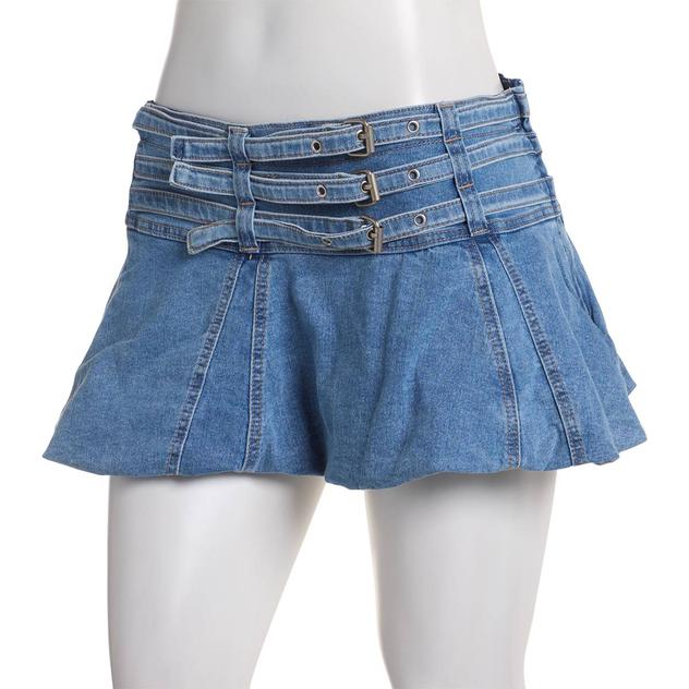 Juniors Madden Girl Bubble Mini Skirt with Belt Detail