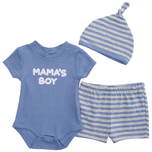 Baby Boy (3-9M) Baby Essentials® Mama's Boy Bodysuit & Shorts Set