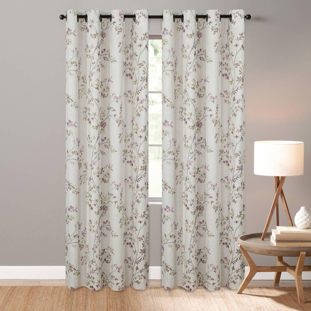 Sunshield Linen Blend Printed Grommet Panel Curtain