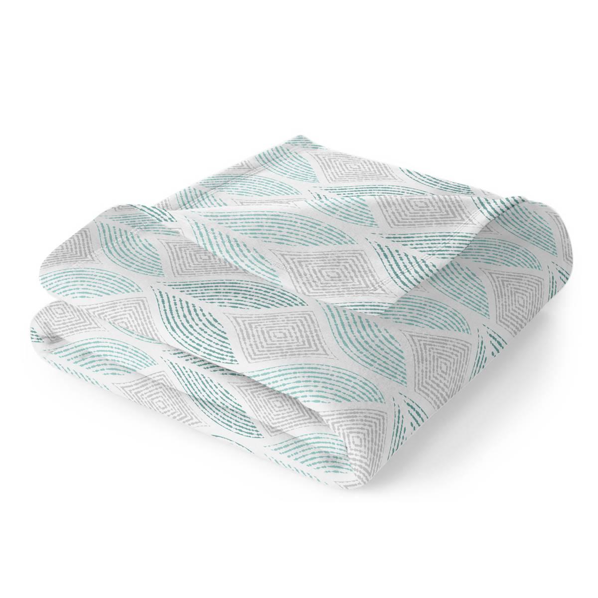 Spirit Linen Home(tm) Velvet Plush Wavy Geo Throw Blanket
