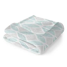 Spirit Linen Home(tm) Velvet Plush Wavy Geo Throw Blanket
