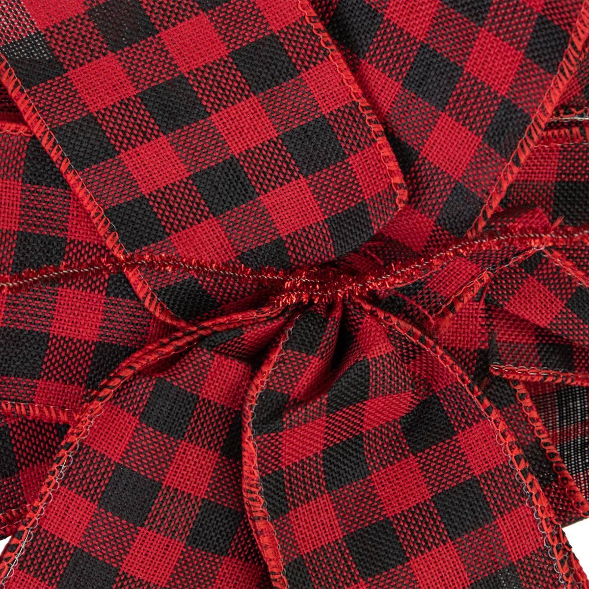 Northlight Seasonal 19in. Buffalo Plaid Christmas Bow Tree Topper
