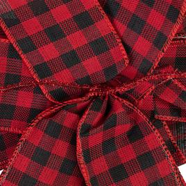 Northlight Seasonal 19in. Buffalo Plaid Christmas Bow Tree Topper