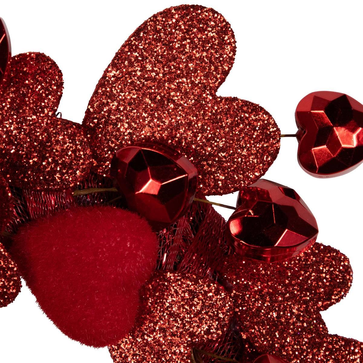 Northlight Seasonal Red Heart Glittered Valentine''s Day Wreath