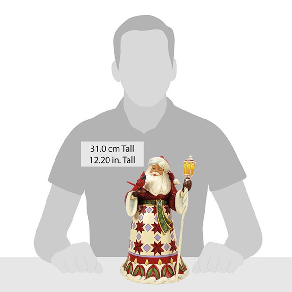 Jim Shore Santa Cardinal on Hand Christmas Figurine