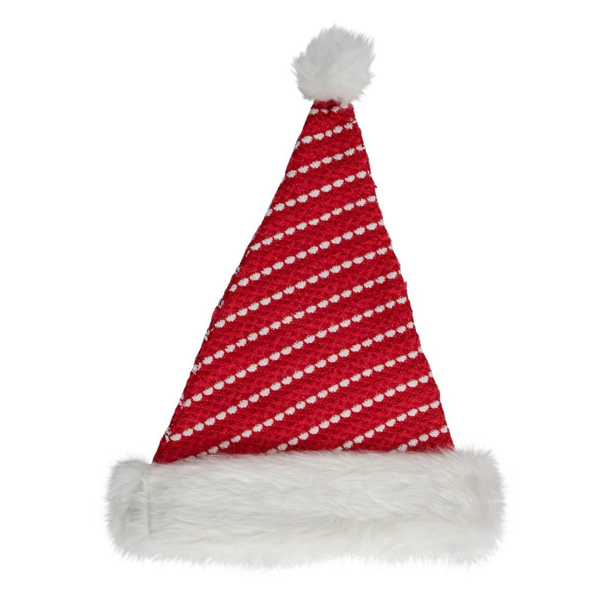 Northlight 17in. Red and White Striped Santa Hat With Pom Pom