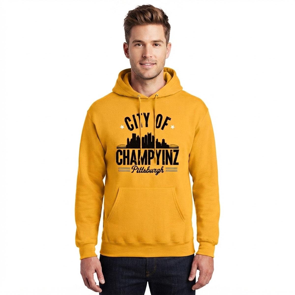 Mens Tailgate Pittsburgh Football Champyinz Skyline Hoodie
