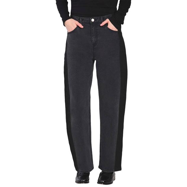 Womens CITY BLUES 5-Pocket Contrast Stripe Barrel Leg Jeans