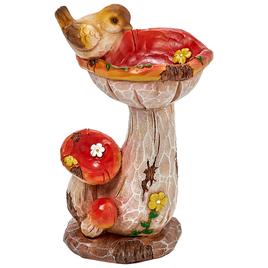 Resin Mushroom Cluster with Perched Bird