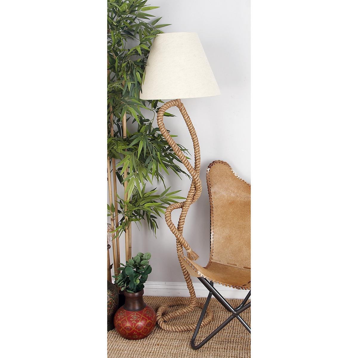 9th & Pike® Brown Jute Rustic Floor Lamp