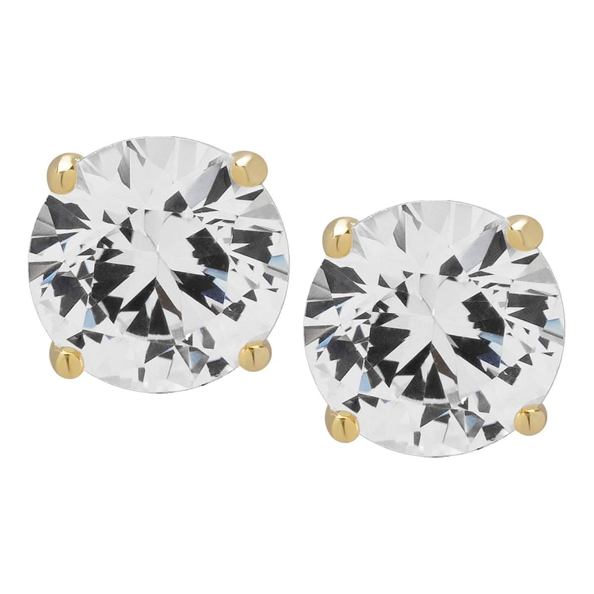 Gianni Argento 14kt. Lab White Sapphire Round Stud Earrings