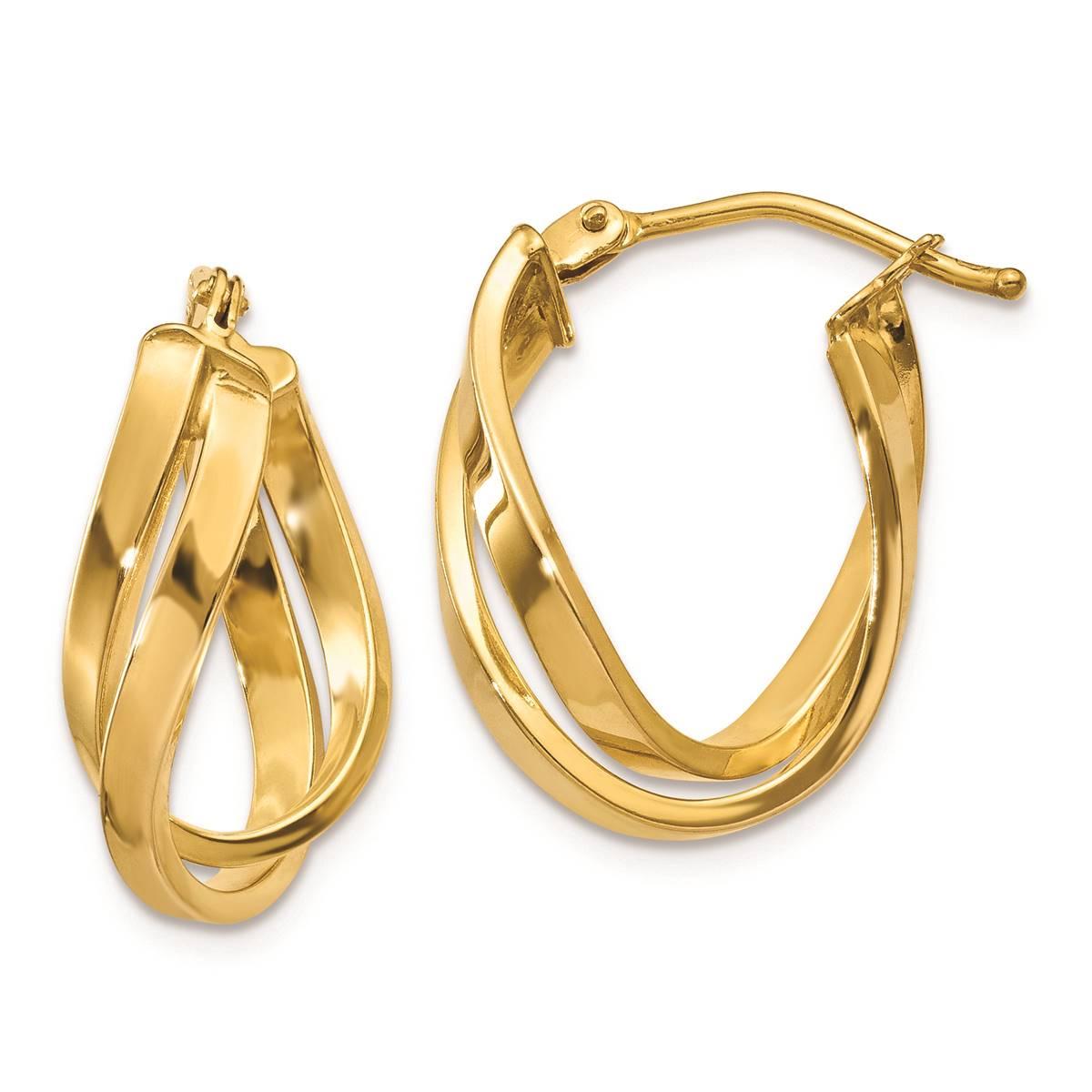 Gold Classics(tm) 14kt. Gold 21x8mm Hoop Earrings