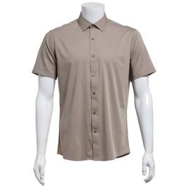 Mens Tom Baine Slim Fit Short Sleeve Dress Shirt - Tan