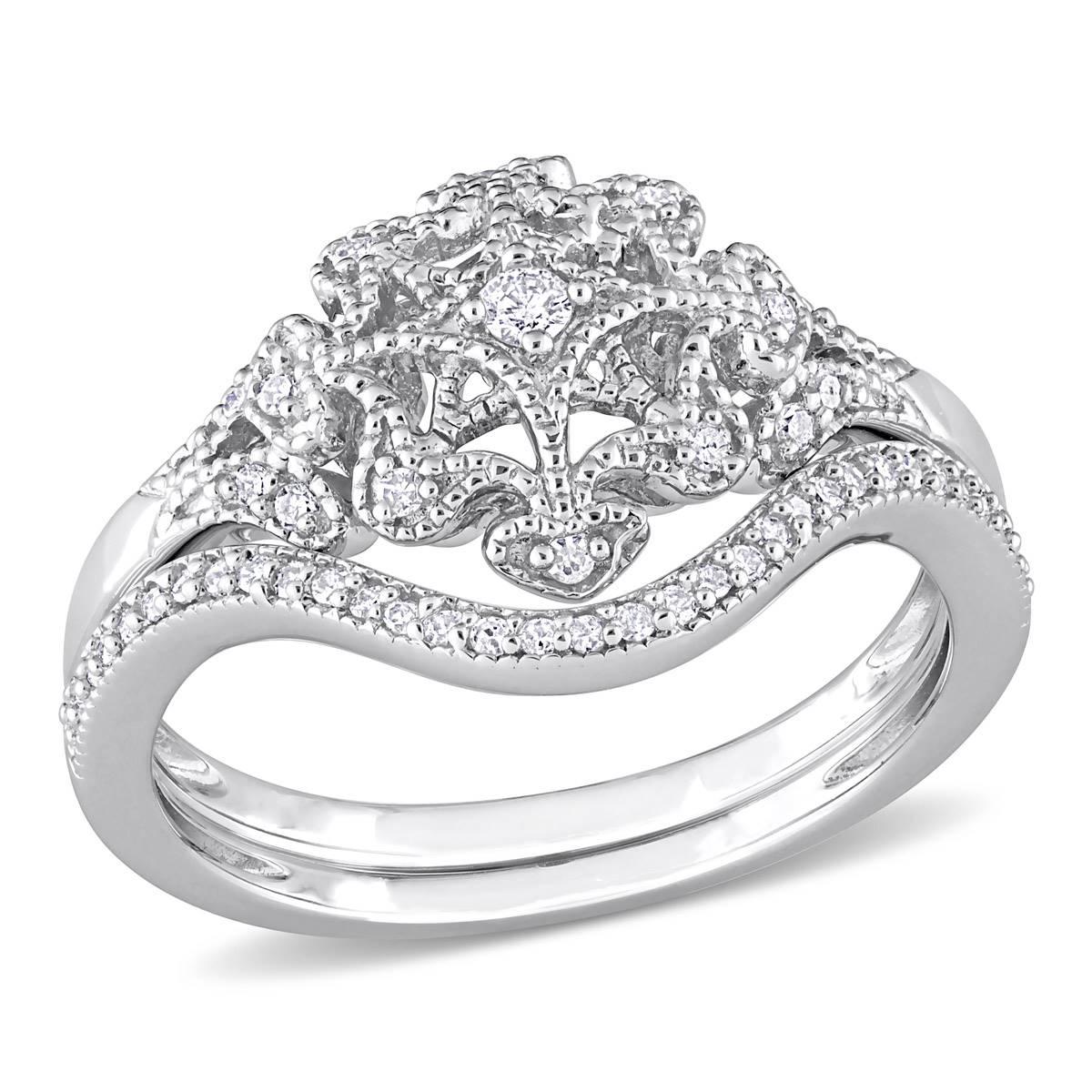 Diamond Classics(tm) 1/5ctw. Diamond Silver Bridal Ring Set