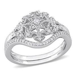 Diamond Classics(tm) 1/5ctw. Diamond Silver Bridal Ring Set