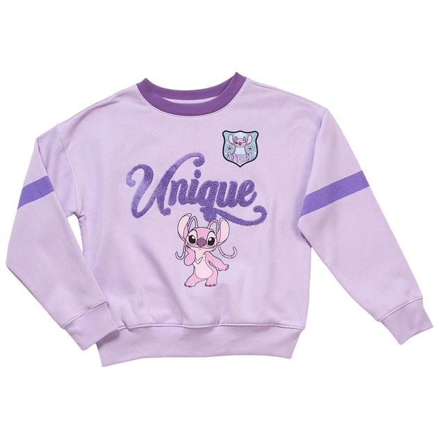 Girls (7-16) Disney Long Sleeve Angel Athletic Crewneck