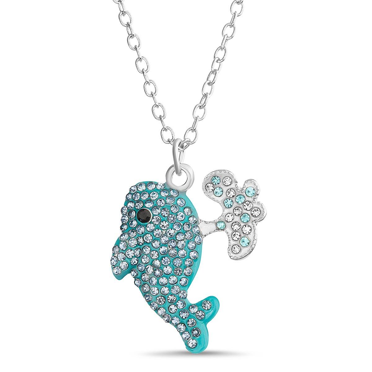 Crystal Kingdom Multi-Color Crystal Whale Pendant Necklace