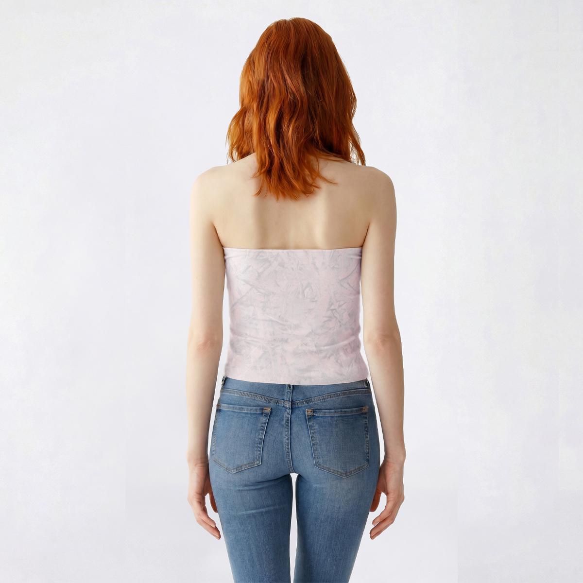 Juniors No Comment Yum Jersey Print To Solid Reverse Tube Top