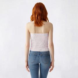 Juniors No Comment Yum Jersey Print To Solid Reverse Tube Top