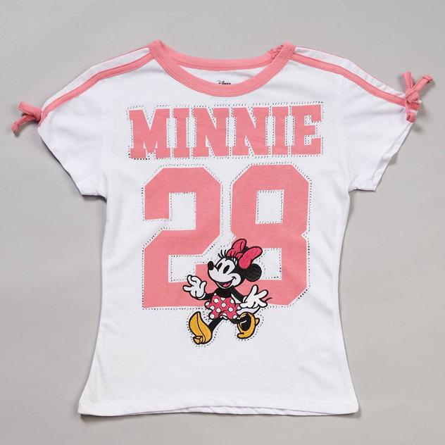 Girls (7-14) Disney Short Sleeve Minnie Mouse Bow Sleeve Tee
