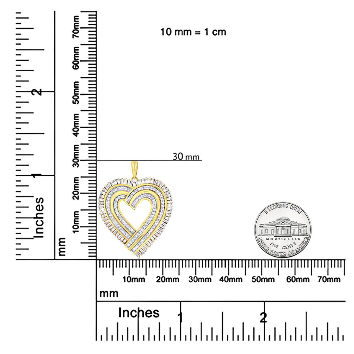 Haus of Brilliance 14kt. Gold Plated 1/4ct. Diamond Heart Pendant