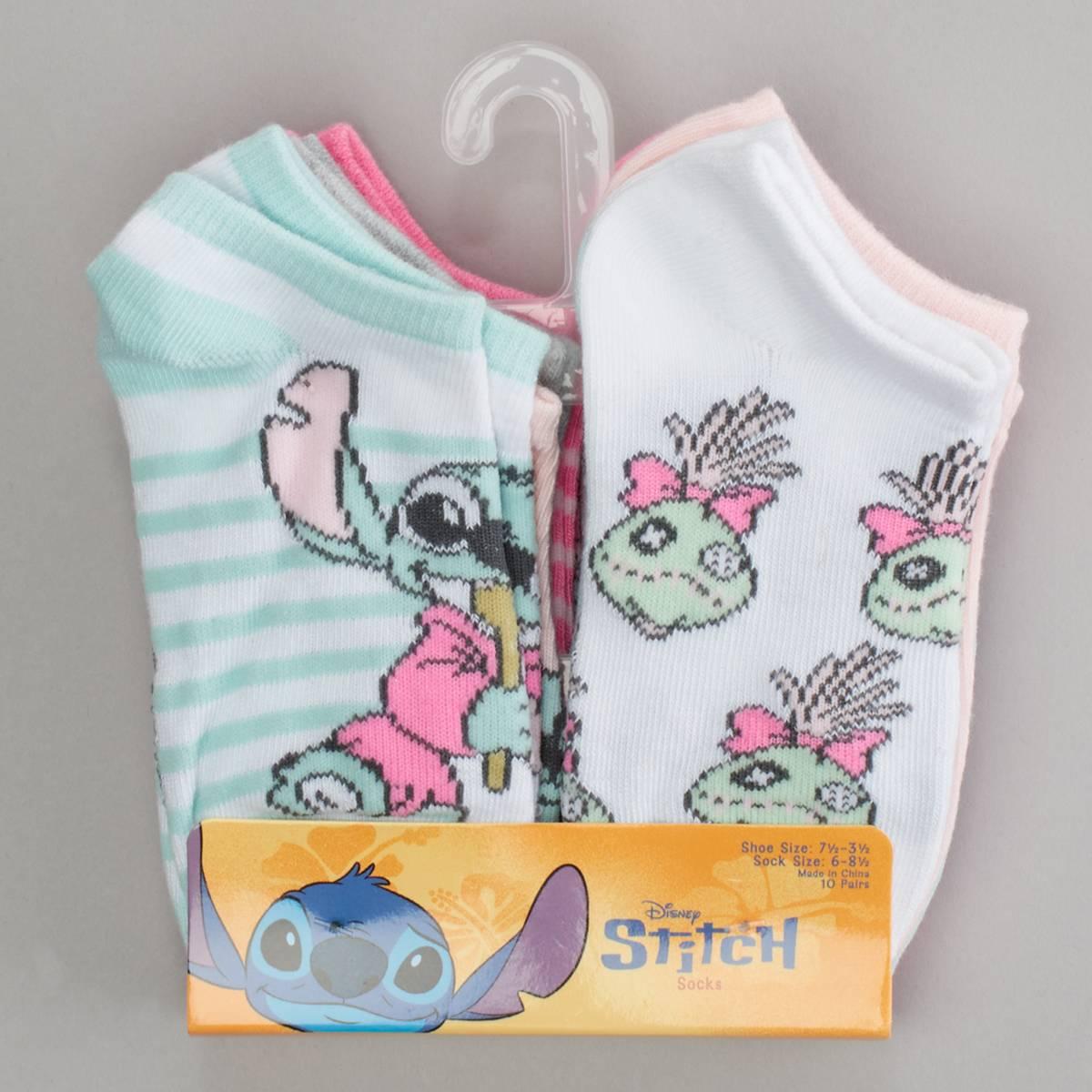 Girls Disney 10pk. Stitch No Show Socks