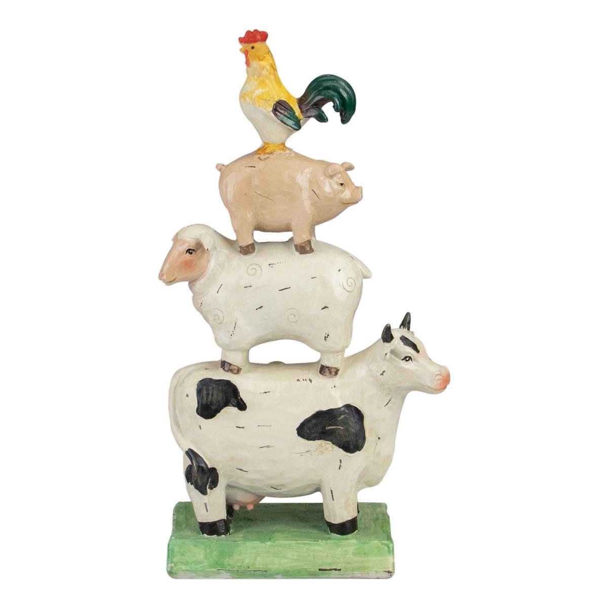 Northlight Seasonal 11.5in. Stacked Farm Animals Garden Statue