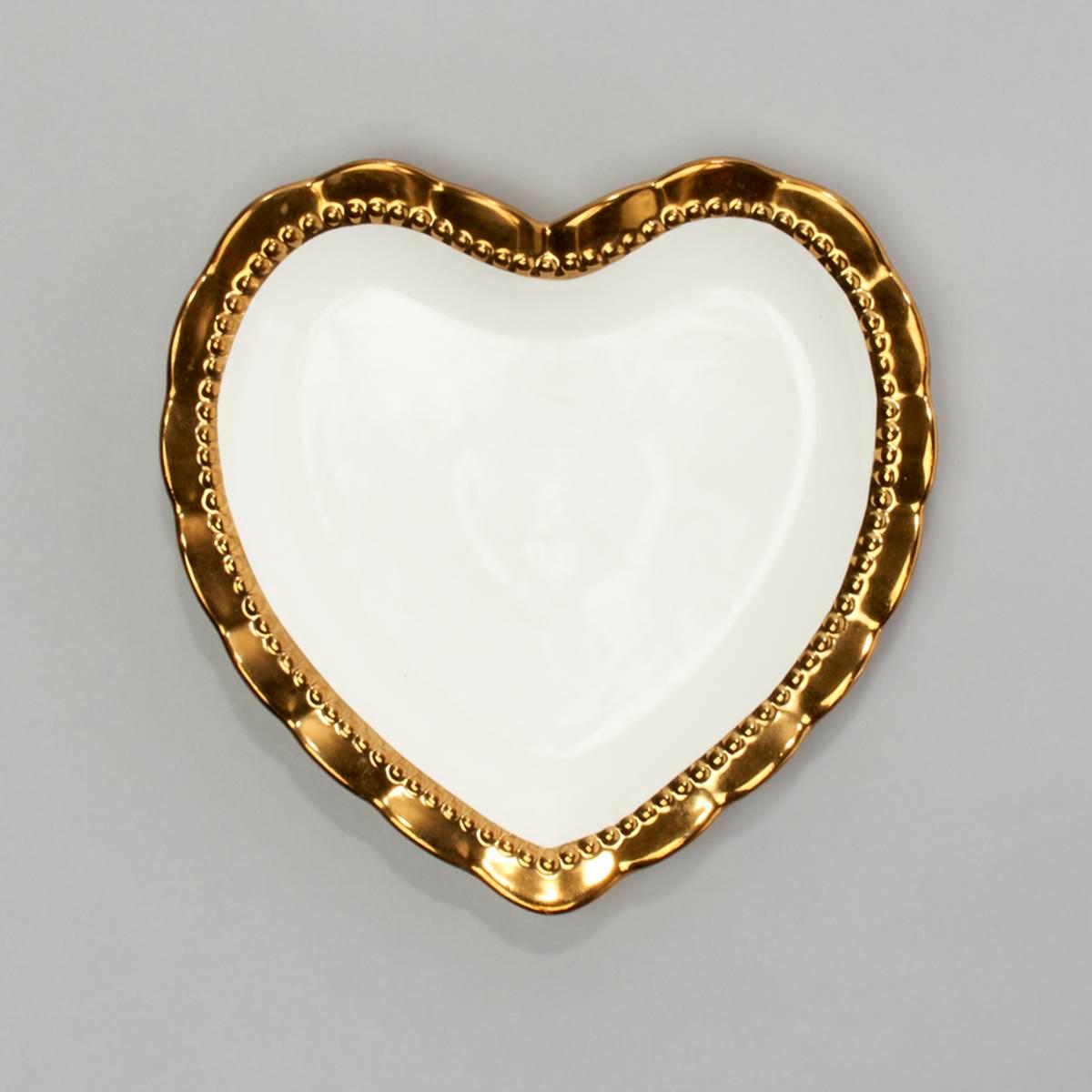 Bombay 8 In Gold Edge Heart Shape Salad Plate