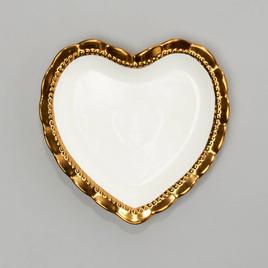 Bombay 8 In Gold Edge Heart Shape Salad Plate