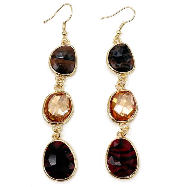 Ashley Cooper™ Triple Multi Berry Gem Dangle Earrings