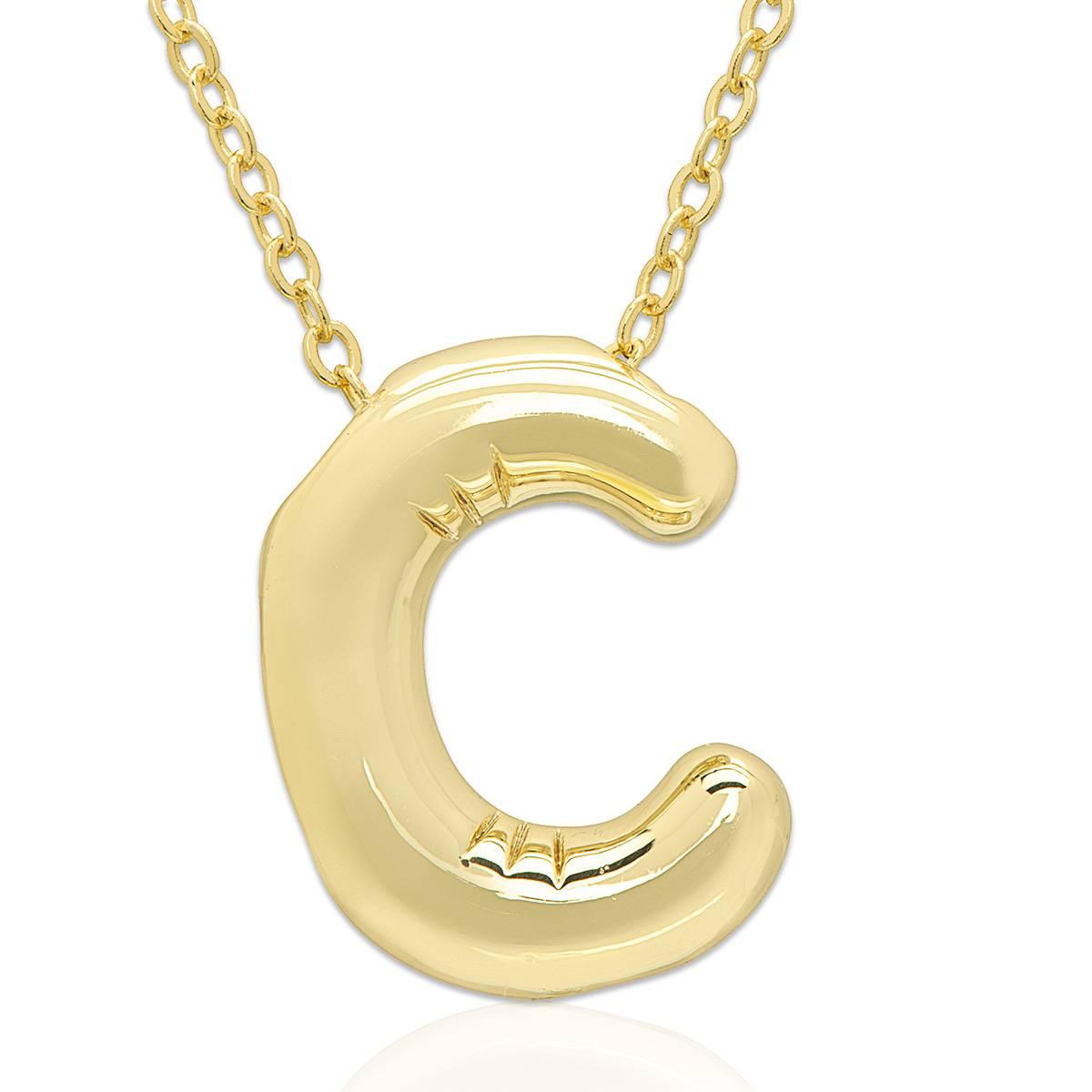 Plain Puff Initial C Pendant
