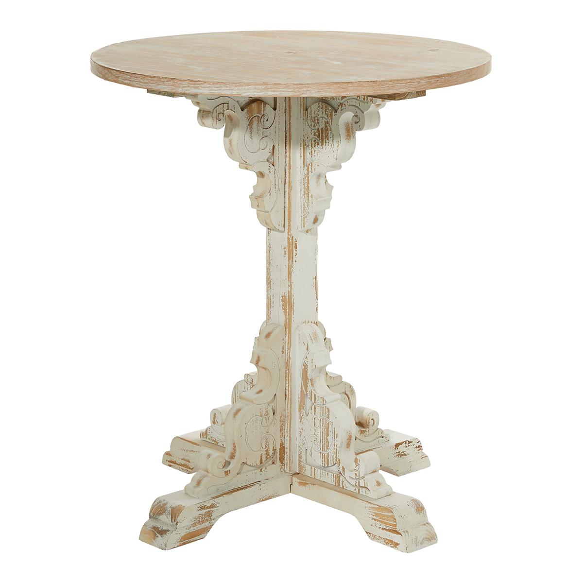 9th &amp; Pike(R) White Chinese Fir Country Accent Table