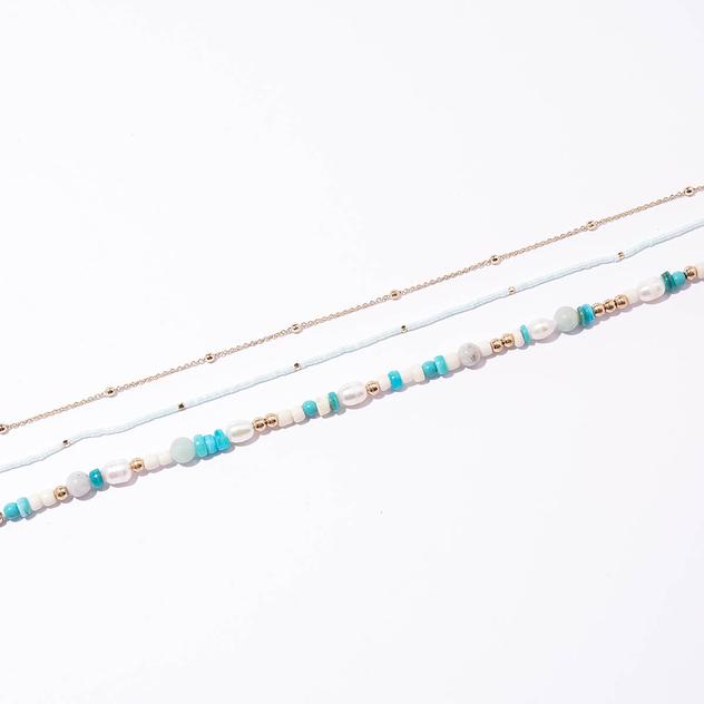 Ashley 3pc. Gold-Tone Dotted Coastal Serene Anklet Set