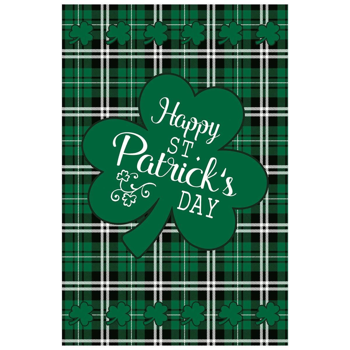 Northlight Seasonal Happy St. Patrick's Day Plaid Garden Flag
