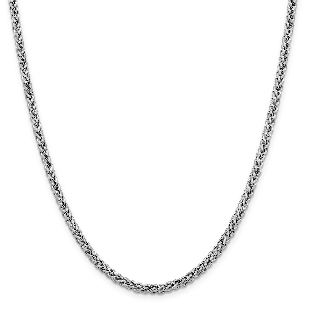Unisex Gold Classics(tm) 4.30mm. 14k White 3-Wire Wheat Necklace