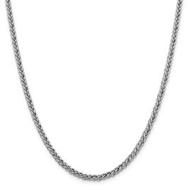 Unisex Gold Classics(tm) 4.30mm. 14k White 3-Wire Wheat Necklace