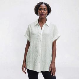 Womens Adrianna Papell Short Cuff Sleeve Button Front Blouse