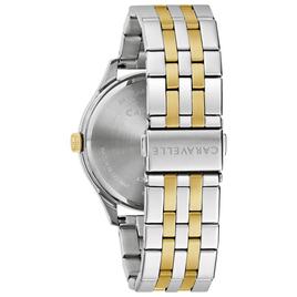 Mens Caravelle Two-Tone Stainless Steel Green Dial Watch - 45B162