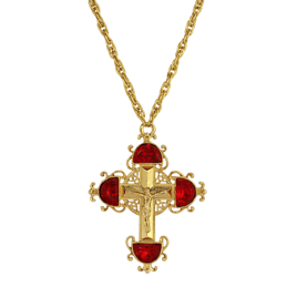 Symbols of Faith Gold Cross Color Crystal Necklace