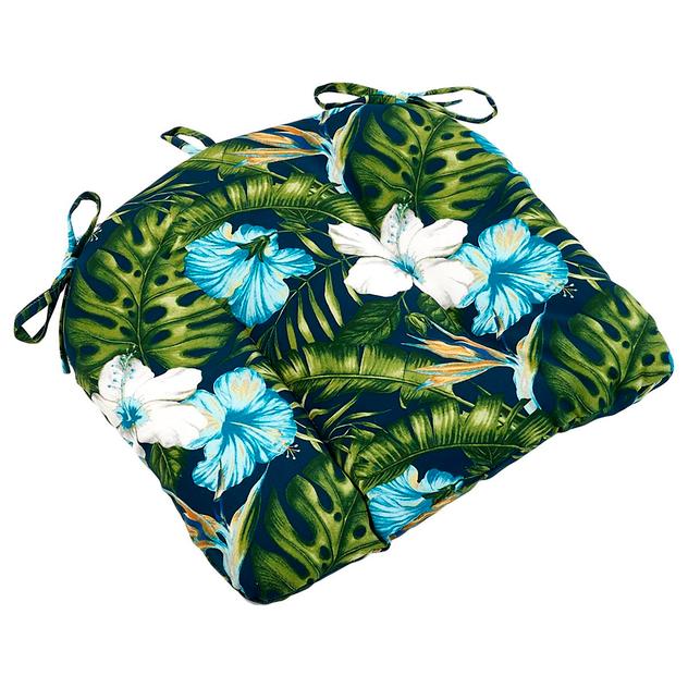 Jordan Manufacturing Floral Universal Seat Cushion - Navy/Aqua
