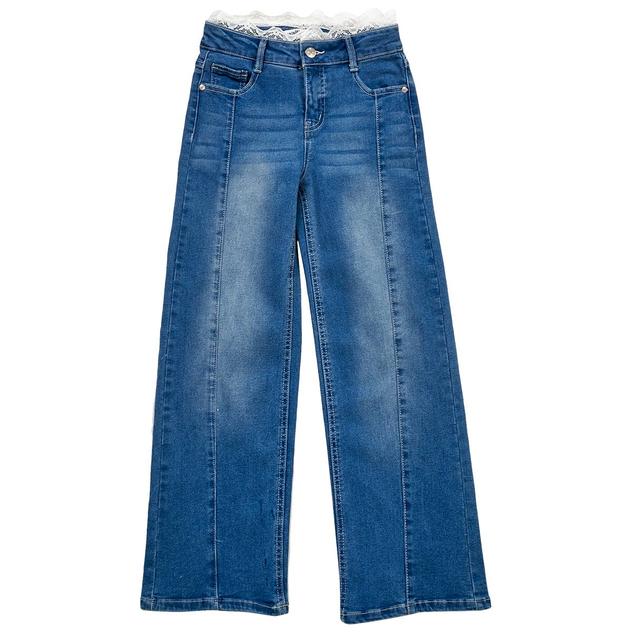 Girls (7-16) Wallflower® Girl Alexis Wide Leg Jeans with Lace