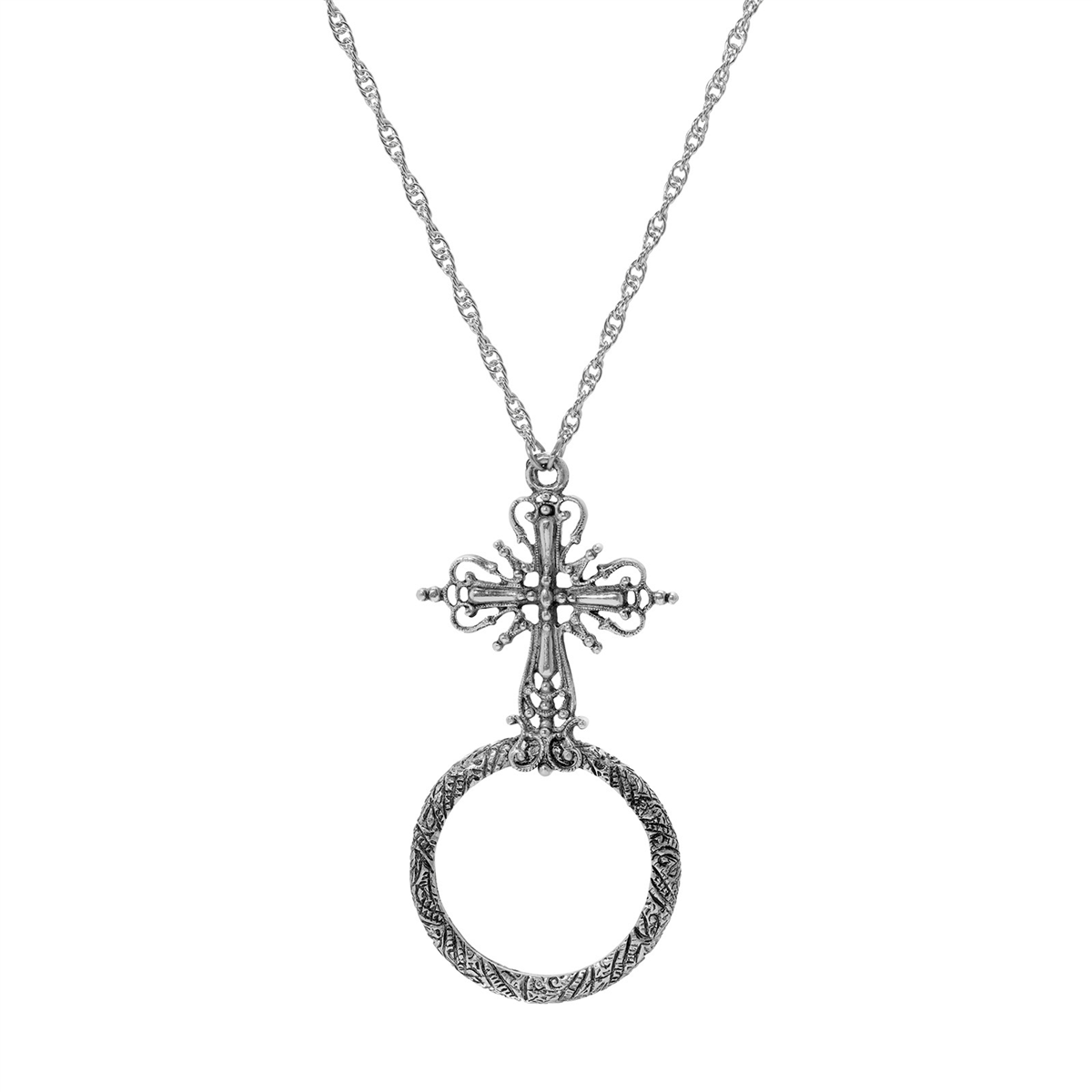Symbols of Faith Cross Magnifying Glass Necklace