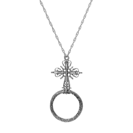 Symbols of Faith Cross Magnifying Glass Necklace