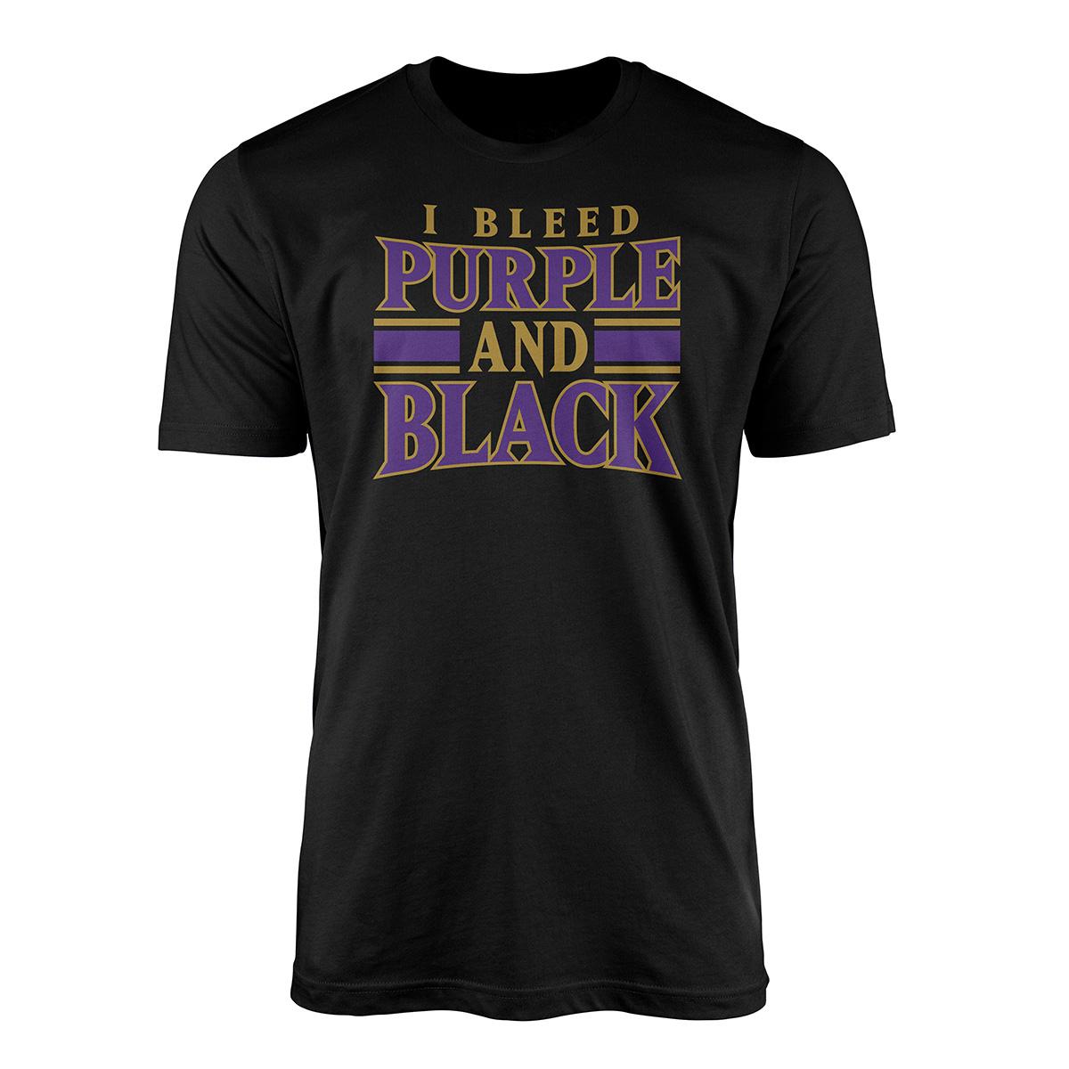 Mens I Bleed Purple & Black Short Sleeve Tee