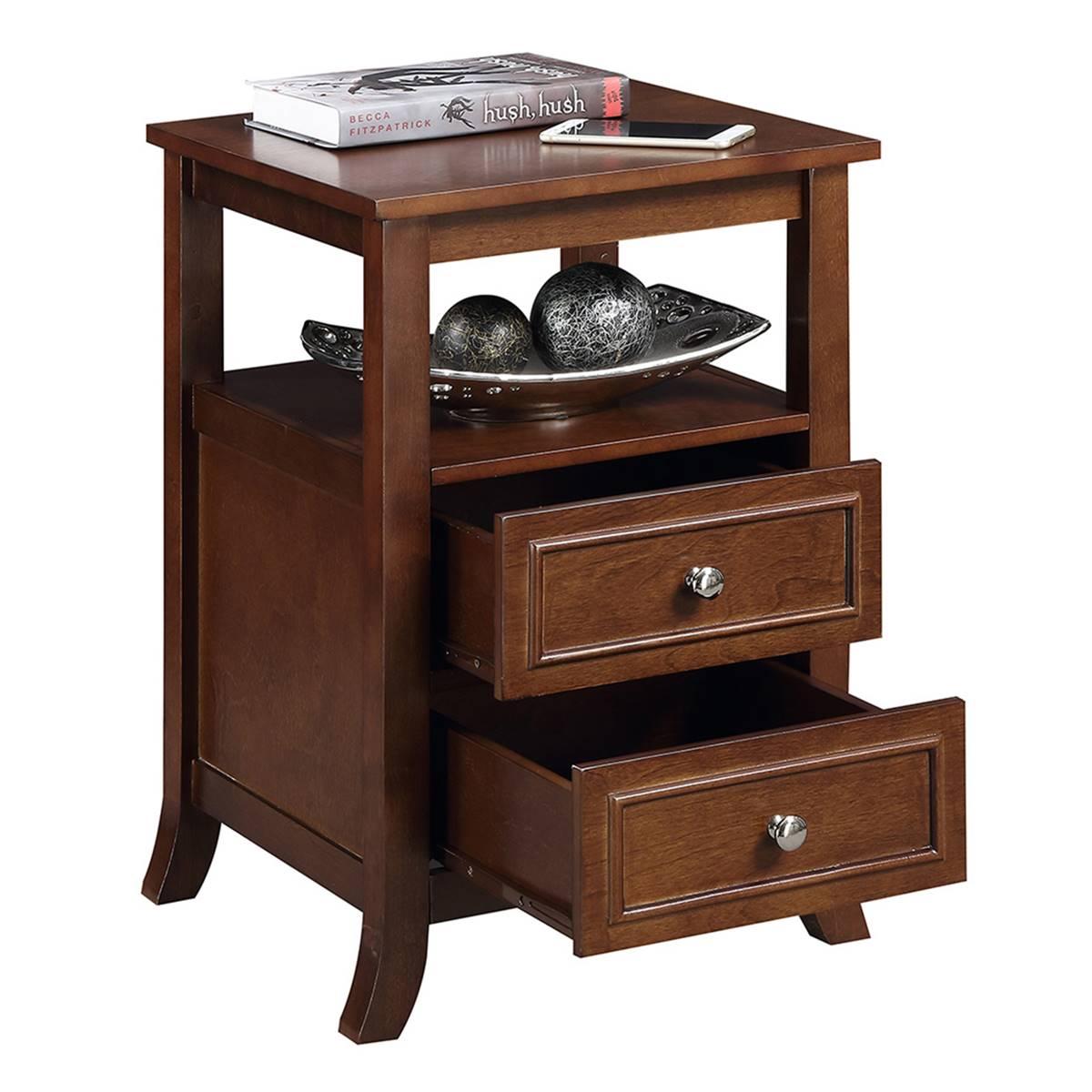 Convenience Concepts Melbourne 2 Drawer End Table w/ Shelf