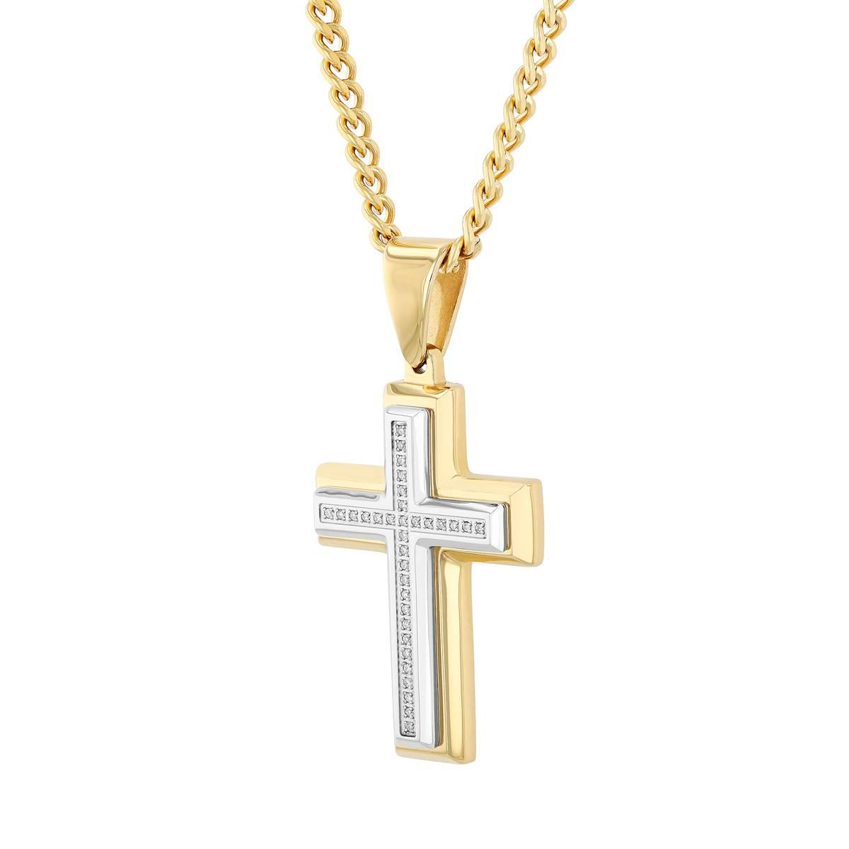 Mens Gentlemen's Classics™ Two-Tone Cross Pendant